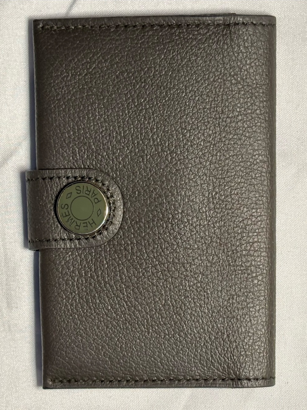 Hermes R.M.S. Card Holder Gris Meyer Evercolor 2023 B